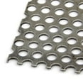 thumbnail image 2 of OnlineMetals 304 Stainless Steel Perforated Sheet, 12" Width, 12" Length, Staggered Round Openings, 0.1875" Center Spacing, 17 Gauge, 2 of 4