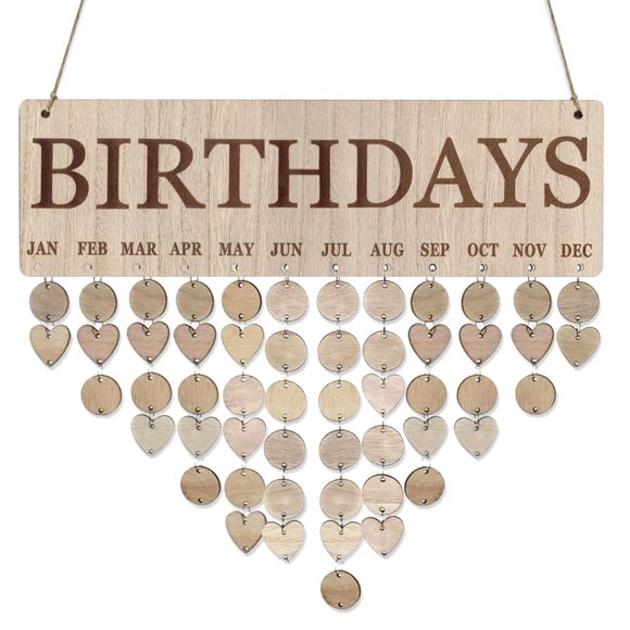 LIOOBO Plaque de Rappel en Bois pour Anniversaire, Panneau Mural, Décoration Familiale (A)