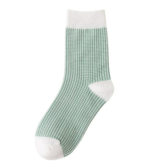 Ploknplq Crew Socks for Women,Running Socks,Socks for Women,Women's Medium Tube Autumn Winter Sen Girls' Polka Dot Checkered,Fuzzy Socks,Womens Ankle Socks Mint Green One Size