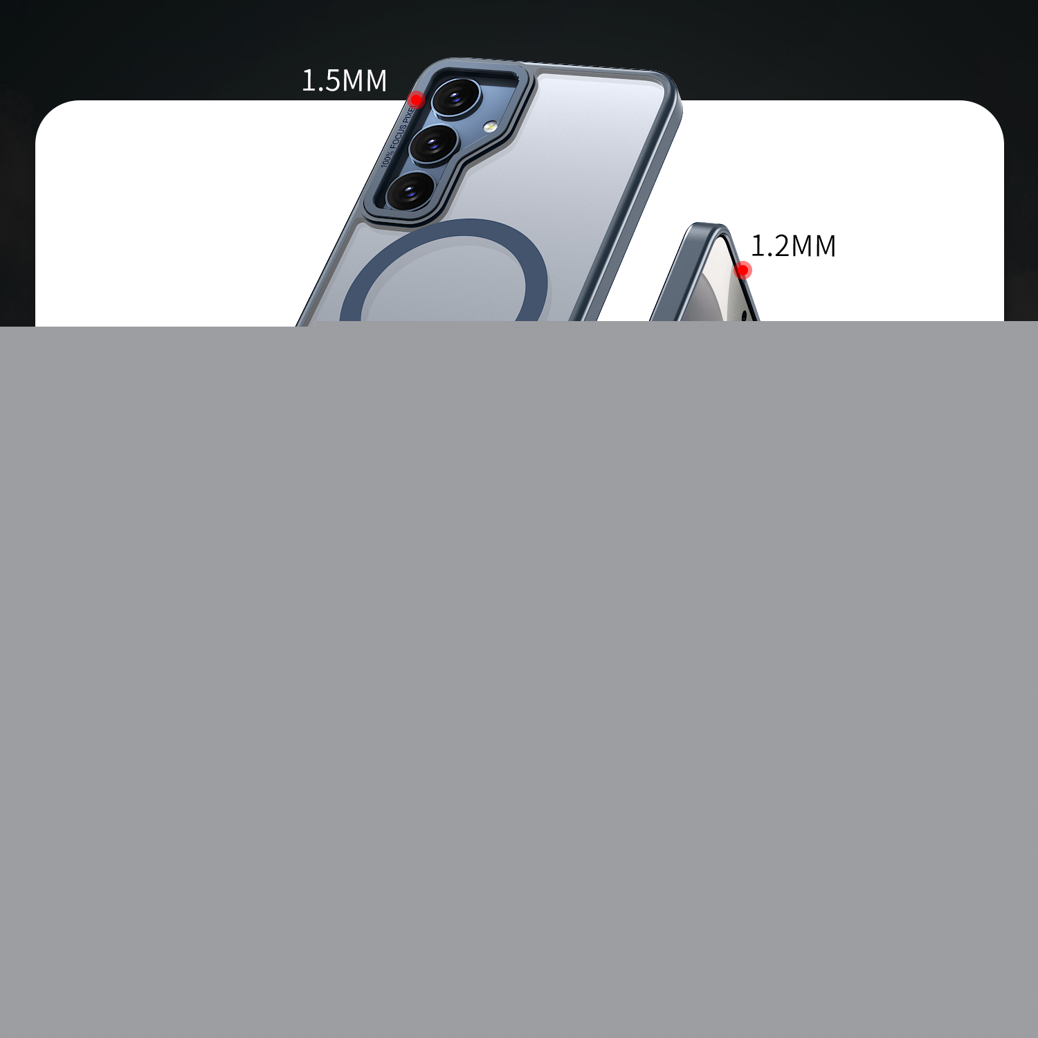 thumbnail image 3 of for Samsung Galaxy S24 FE Case with Kickstand, Support Wireless Charging, Compatible with Magsafe, Military-Grade Protection Shockproof Slim Fit Bracket Back Case for Galaxy S24 FE, Blue, 3 of 6