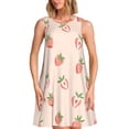 thumbnail image 1 of Balery Strawberries Vestidos de verano para mujer con estampado: vestido holgado sin mangas, vestido playero informal y cómodo para días calurosos., 1 of 7