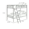 thumbnail image 5 of Mylz Twin Loft Bed-61 Inch-White Metal Frame-Attached Angled Ladder, 5 of 6