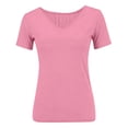 thumbnail image 5 of V Neck T Shirts for Women V Neck Short Sleeve Pullover with Streamlined Slim Fit for Vacation Weekends and Relaxed Styling Loose Fit Tees Blouses, 5 of 5