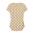 thumbnail image 4 of ZQUUVOU Women's Casual T-Shirt V-Neck Casual Short Sleeved Blouse Khaki (3XL), 4 of 5