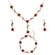 thumbnail image 1 of Juego de 3 collares de oro, collar largo para mujeres y niñas, pulsera con colgante de rosa dorada, joyería de flores, pendientes colgantes, 1 of 5