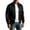 Black, variant on Mens Jacquared Jackets Stand Collar Zip Up Jackets Long Sleeve Coats with Elbow Patches