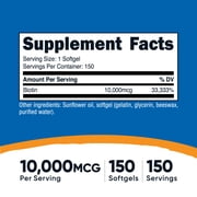 Nutricost Biotin (10,000mcg) 150 Softgels - Vitamin B7, Non-GMO Supplement