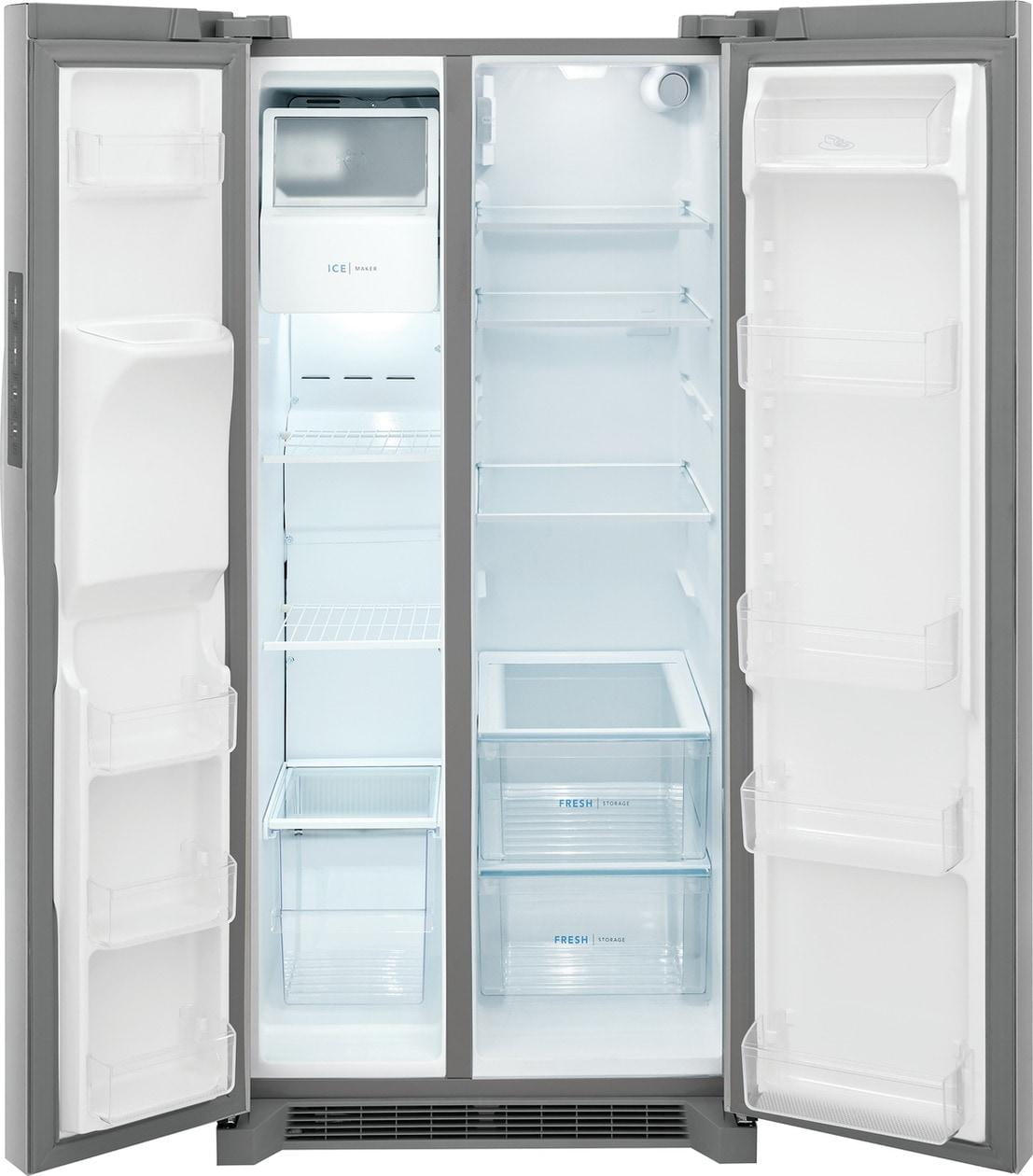 Frigidaire FRSS2323AS 22 Cu. Ft. 33" Standard-Depth Side by Side Refrigerator, Stainless Steel