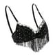 thumbnail image 5 of Mujeres Lentejuelas Lentejuelas Moda Borla Trajes de danza del vientre Crop Top Dancewear Negro Yuyangstore Sujetador de danza del vientre para mujer, 5 of 8