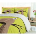 thumbnail image 5 of Ambesonne Sloth Duvet Cover Set, Cartoon Mother Sleeping, Queen, Cocoa Apple Green, 5 of 6