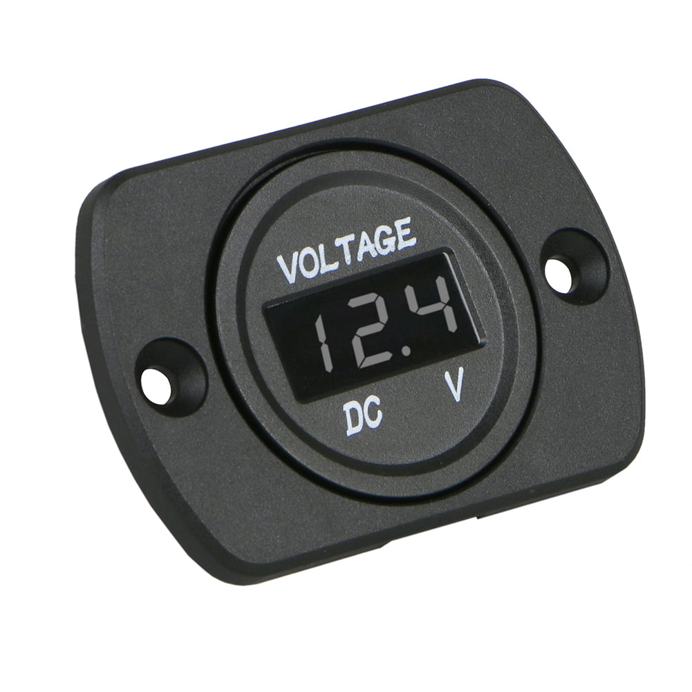 Portable 12-24V Car Motorcycle Led Digital Voltmeter Battery Gauge Durable