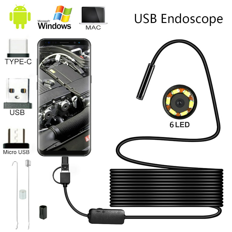 Caméra endoscopique USB et Micro USB pour Android et PC Windows