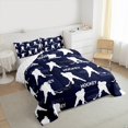 thumbnail image 3 of Feelyou Ice Hockey Lover Kids Bedding Comforter Set, Modern Ball Athlete Twin Comforter Sets, Cartoon Sports Theme Reversible Bedding Set, Super Cozy Room Decor, 2 Pieces, 3 of 8