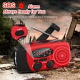 thumbnail image 2 of SOONHUA 2000mAh NOAA Emergency Weather Radio Portable Power Bank with Solar Charging, Hand Crank & Battery Operated, SOS Alarm, AM/FM & LED Flashlight for Outdoor Emergency, 2 of 12