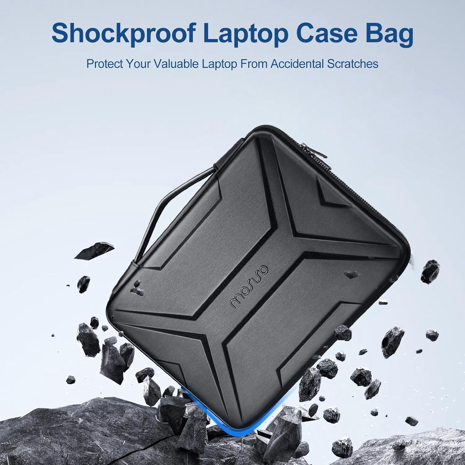 MOSISO 15-16 inch Laptop Hard Case, 15.6 inch Waterproof Shockproof Computer Bag Compatible with MacBook HP Dell,Artistic Geometric EVA Carrying Sleeve Laptop Case Hard Shell with Handle