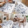 thumbnail image 5 of 4'x6' Area Rugs, Navy Blue Leaves Indoor Outdoor Area Rug for Living Room Bedroom, Summer Botanical Washable Bathroom Rugs Kitchen Floor Carpet Mats Home Decor Aesthetic, 5 of 8