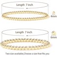 thumbnail image 4 of Pulsera de cuentas de oro para mujer, pulsera de cuentas chapada en oro, pulsera elástica retráctil, paquete de cinco JM, 4 of 4