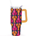thumbnail image 2 of 40oz Colorful Red Crab Stainless Steel Flip Straw Tumbler Spill Proof Travel Cup Double Wall Vacuum Insulated Coffee Mug with Top Handle, 2 of 6
