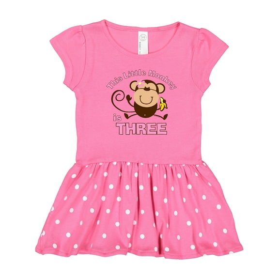 Inktastic Little Monkey Girl 3rd Birthday Girls Toddler Dress