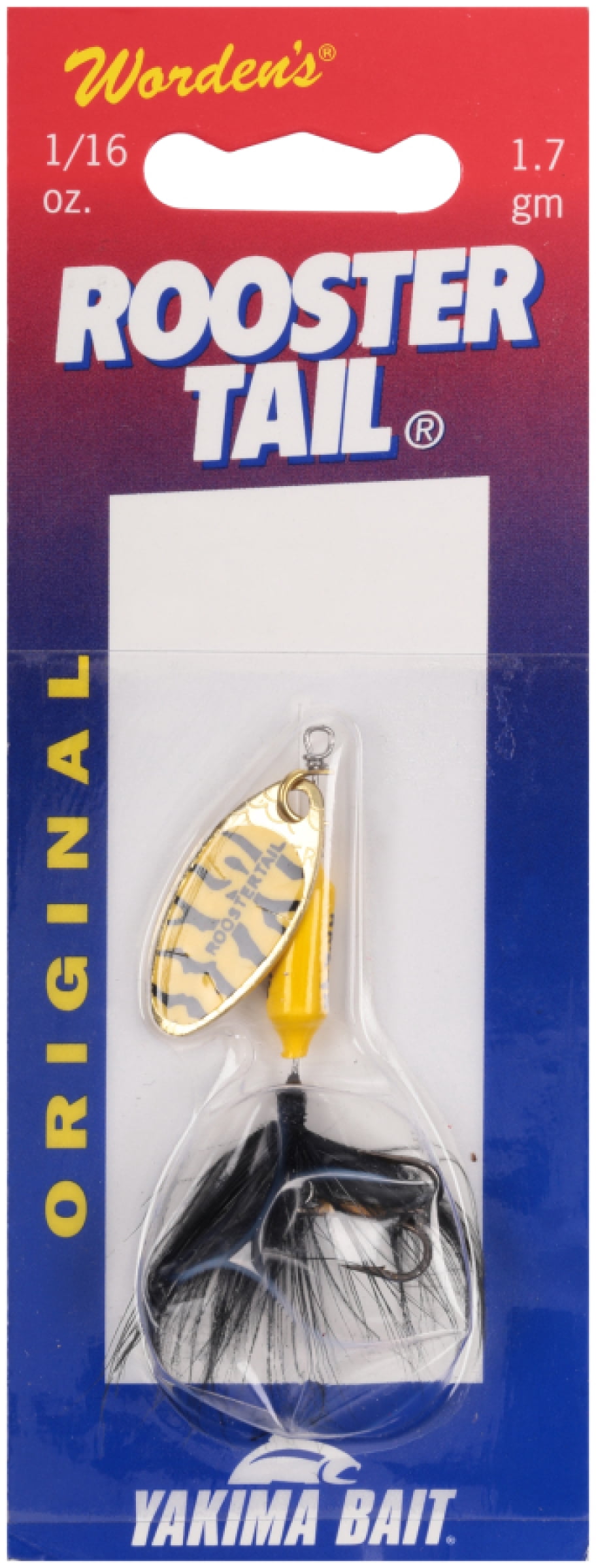 Worden's® Original Rooster Tail®, Inline Spinnerbait Fishing Lure, 1/16 oz