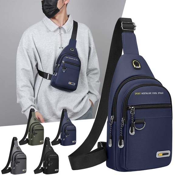 Men’s Chest Shoulder Bag | Lightweight Water-Resistant Crossbody Backpack | Breathable Multi-Compartment Organizer | Secure Adjustable Strap | 30x17x5cm | Travel, Running, Cycling, Sports, Everyday