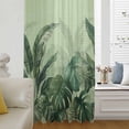 thumbnail image 5 of Palm Leaves Tropical Sheer Curtains 45 Inches Long, Green Botanical Summer Green Ombre Light Filering Curtains, Breathable Simi Curtain Privacy Drapes for Kitchen Bathroom Small Window Treatment, 5 of 9