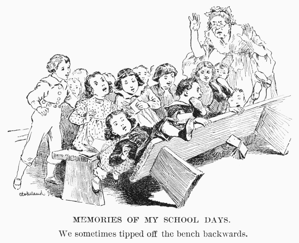 Elementary School C1820 Nmemories Of My School Days We Sometimes We Tipped Off The Bench Backwards Wood Engraving American 19th Century Rolled Canvas Art 24 X 36 Walmart Com Walmart Com,Cute Anime Girl Pointing Gun At You