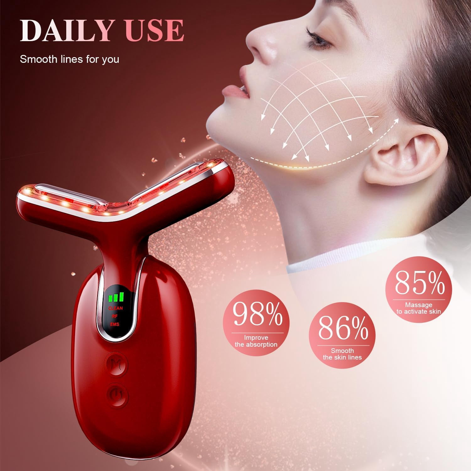Facial Massager Red-Light-Therapy-for-Face, Neck Skin- Face WanFacial Massager Red-Light-Therapy-for-Face