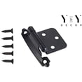 thumbnail image 3 of Y&Y Decor Lot of 25 Pairs (50pcs) Self Closing OVERLAY Flush Cabinet Hinges - Black, 3 of 5
