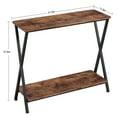 thumbnail image 2 of Industrial Brown Console Table with Metal Frame & Shelf - 33.5" Narrow Entryway Sofa Table for Living Room, 2 of 6