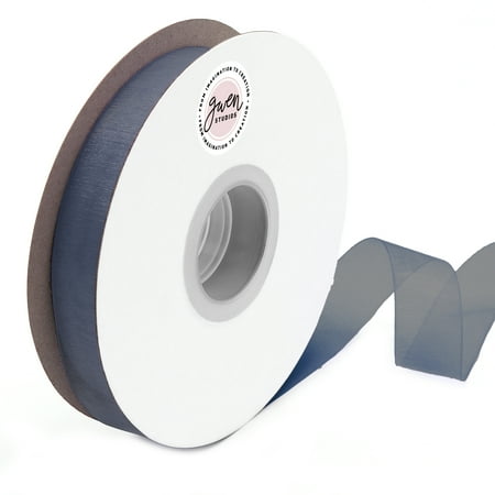 UPC: 0810056348267 | Navy Blue Sheer Organza Ribbon for Crafts and Wedding  1.5  x 50 Yards by Gwen Studios