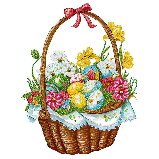 5D DIY Taladro Parcial Con Forma Especial Cesta Pascua 30x40cm