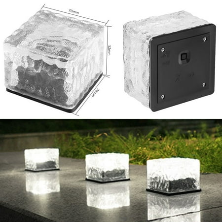 

Home Decor Clearance Sale Outdoor Solar Lights Patio Decoration Ice Tile Lights Floor Tile Square Buried Lights Colorful Garden Lights