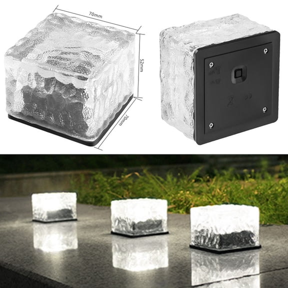 Gytml Solar Brick Lights, Outdoor Waterproof Solar Lights For Yard, Square Solar Brick Landscape Path Light Garden Decor For Pathway Patio Walkway Backyard Decoration White-2.75x2.75x1.95in