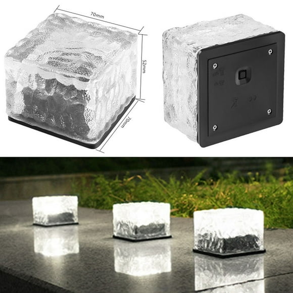 Outdoor Solar Lights Patio Decoration Ice Tile Lights Floor Tile Square Buried Lights Colorful Garden Lights Star Lights for Car Interior outside Solar Lights for Projection Lamps for Kids String of