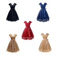 thumbnail image 4 of Lace Dresses Cape Short Sleeves Prom Dresses Graduation Dresses Cocktail Dresses, 4 of 5