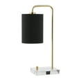 thumbnail image 4 of SAFAVIEH Nevana 20 in. Glam Brass Gold Iron USB Port Table Lamp with Black 100% Cotton Shade, 4 of 6