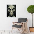thumbnail image 2 of Gray Alien Gothic Horror Dark Monochrome Large Wall Art Poster Print Thick Paper 18X24 Inch, 2 of 4