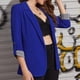 thumbnail image 4 of Chaquetas de manga larga para mujer, ropa de negocios, cárdigan con bolsillo a rayas y costuras de Color sólido, Top Odeerbi  ODB-2, 4 of 9