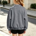 thumbnail image 4 of XRoczxe 4‑15 Years Old Kids Bomber Jacket, Boys Girls Solid Color Button‑Down Sweatshirt Jacket, Long‑Sleeve Casual Outerwear With Pockets, 4 of 7
