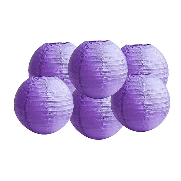 Matissa 10 Pouces(25CM) Lot de 6 Lanternes en Papier Décoration de Fête de Mariage Abat-Jour Artisanal (Violet)