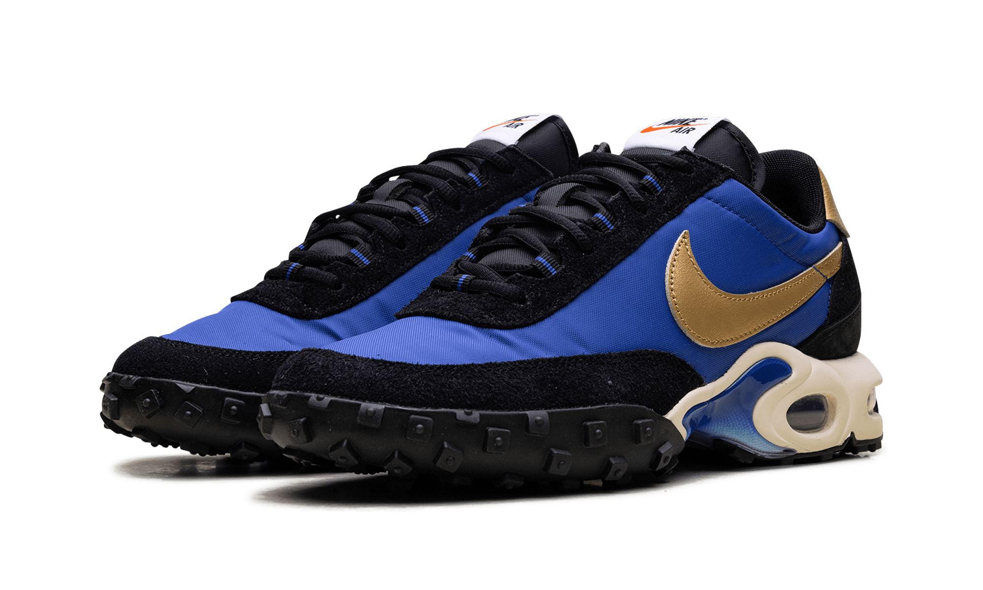 NIKE MENS Air Max Waffle Racer "Hyper Blue / Metallic Gold" FV6946 400 from Stadium Goods
