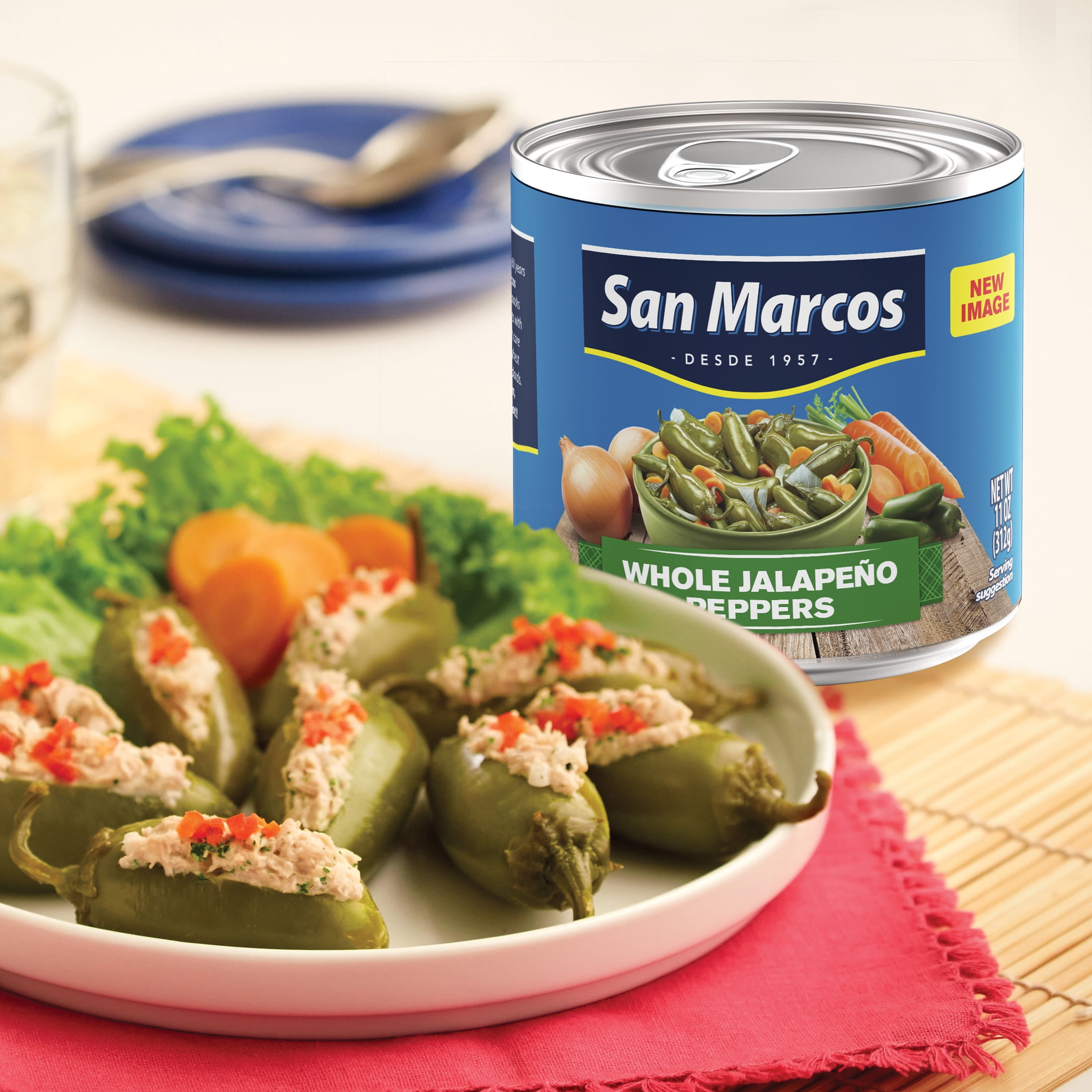 (12 pack) San Marcos Shelf Stable Whole Jalapeno Peppers, 11 oz
