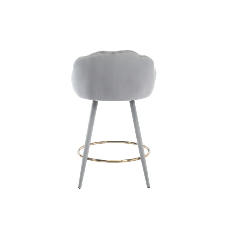 Guyou 25.5 Inch Bar Stool Set of 2 Modern Velvet Upholstered