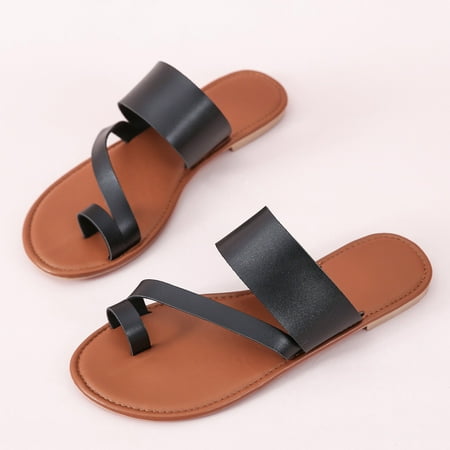 

Tangnade Womens Slippers Summer Slip-On Open Toe Flat Brelathabe Sandals Beach Slippers Home Shoes