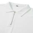 thumbnail image 4 of Stripe Print Men‘s Casual Ribbed Long Sleeve Tops with 1/4 Zipper, 4 of 9