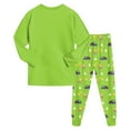 thumbnail image 3 of WUANDIXFA Toddler Boy Outfits Planet Homewear Sets Dinosaur Cotton Truck 2 Piece Long Sleeve Sets Sleepwear Clothes Set Loungewear Green,6-7 Years, 3 of 6