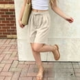 thumbnail image 6 of Amidoa Boys Shorts Solid Color Casual Summer Soft Elastic Waist With Pockets Sports Shorts for Kids Beige Size 5T, 6 of 9