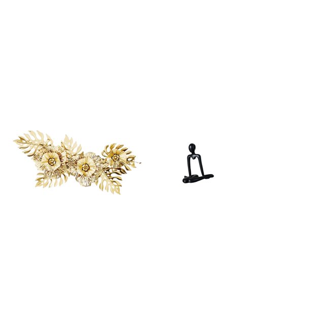 Escultura de pared nórdica de metal con figura de pensador abstracto y hojas de flores decorativas para comedor, dormitorio, armario, estantería, hote