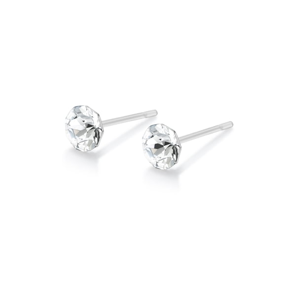 Clara Clear Crystal Stud Earrings - 4mm Pure Sparkle, Hypoallergenic Stainless Steel, Tarnish-Free
